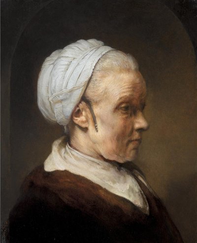 Studie einer alten Frau mit weißer Haube von Rembrandt van Rijn